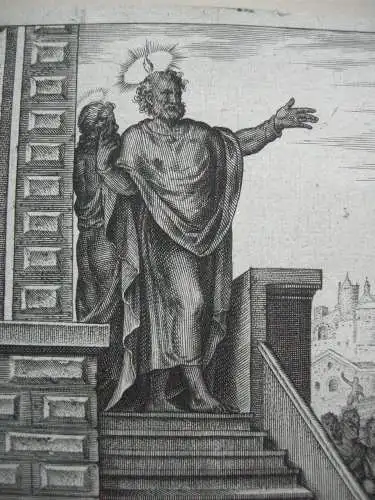 Petrus predigt in Jerusalem Maria Hl. Geist Radierung nach Heemskerck um 1650