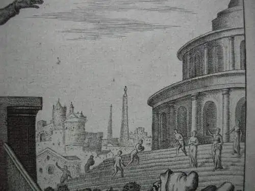 Petrus predigt in Jerusalem Maria Hl. Geist Radierung nach Heemskerck um 1650