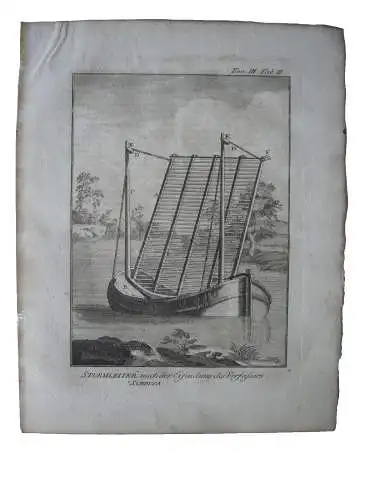 Sturmleiter auf Boot Antike Militärgeschichte Taktik Kupferstich 1756