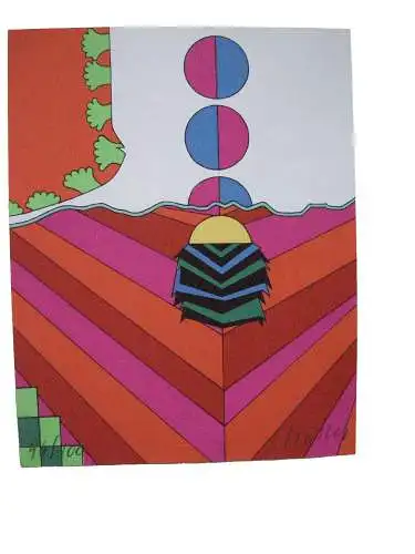 Heinz Trökes (1913-1997) Abstrakte Komposition Orig Serigrafie 1970 signiert