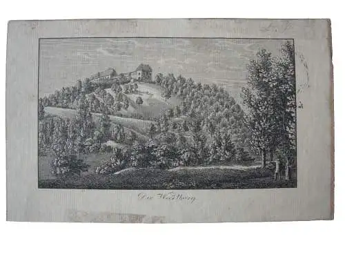 Stammbuchblatt Wartburg Eisenach Thüringen Kupferstich Wiederhold 1820