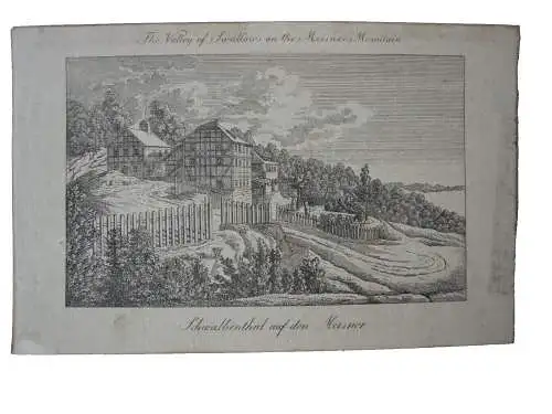 Stammbuchblatt Schwalbenthal  Meisner Kupferst Wiederhold 1820 Hessen