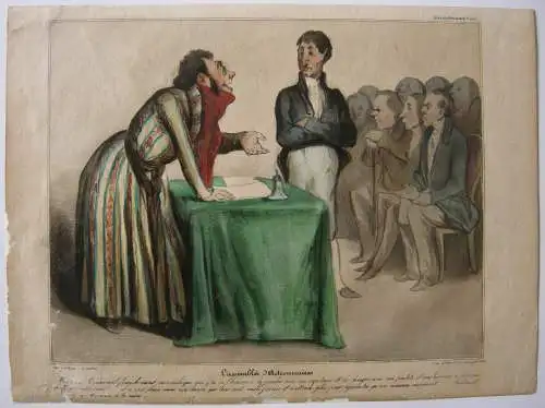 Honoré Daumier (1808-1879) L'assemblée d'actionnaires Karikatur Lithografie 1838