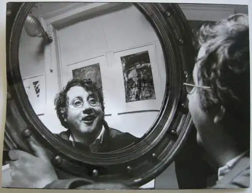 Hans Kinkel  (1929-2015) Portrait Horst Janssen im Spiegel Silberbromid 1970