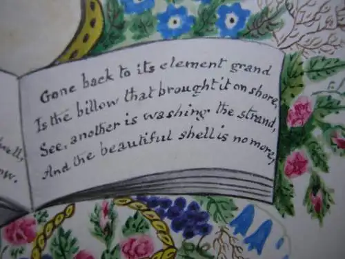 Freundschaftsbild Blumengebinde Sinnspruch Aquarell 1840 Liber amicorum