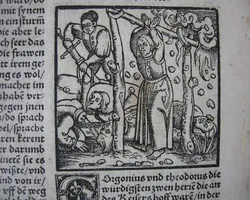 Märtyrium der Heiligen Gorgonio u.  Theodoro Holzschnitt Postinkunabelblatt 1505
