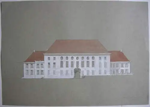Mozarteum Salzburg Entwurf Wettbewerb Orig. Aquarell Leitenstorfer 1947 
