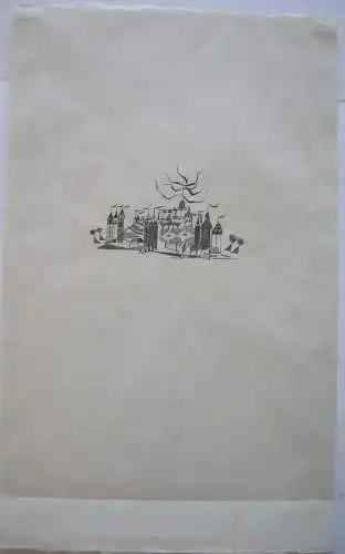 Otto Rohse (1925-2016) Kleine Stadt Orig. Holzstich 10/50 signiert