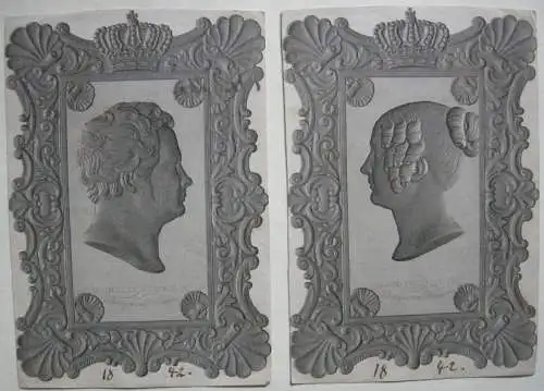 Fr. Wilhelm IV. König  Preussen Elisabeth Luise Königin Preussen 2 Stahlst 1842