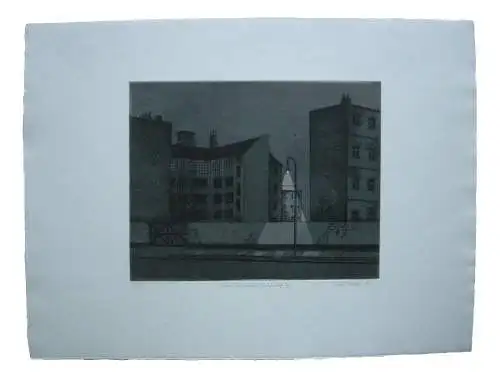 Jan Huber  (1938-2021) Nöhe Anhalter Bahnhof VI Orig Aquatinta 1972 sign 2/20
