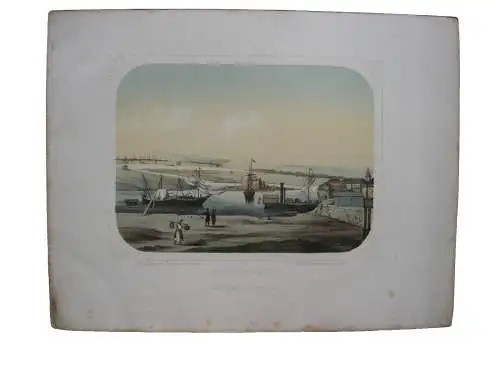 Giurgiu Rumänein Rumania Gesamtansicht Orig. Lithographie Begenau 1840 Walachei