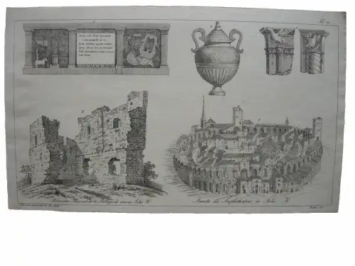 Arles Amphitheater Provence  France Frankreich  Inkunabel Lithographie 1818