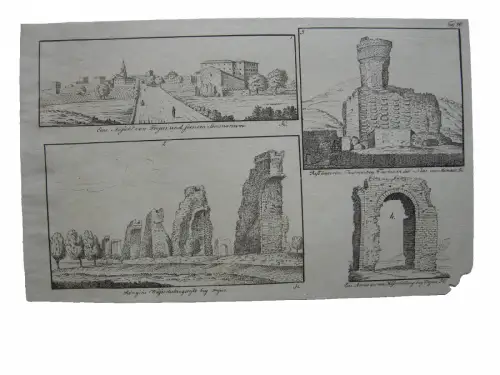 Frejus Seminarium Aquädukt Provence  France Frankreich  Inkunabel Lithogr 1818
