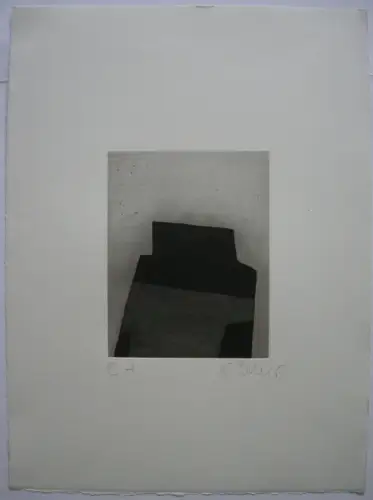 Reinhard Omir (1938) Geometrische Komposition Kaltnadel signiert Probedruck 1983