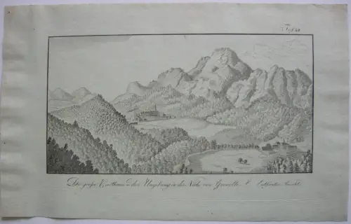 Große Karthause Grenoble Fernsicht  France Frankreich  Inkunabel Lithogr 1818