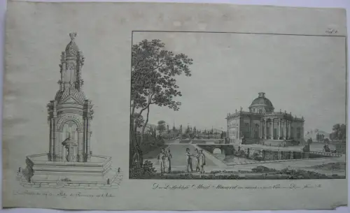 Chateau Mt Musard Fontaine Autun Dijon France Frankreich  Inkunabel Lithogr 1818
