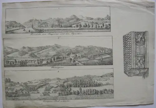 Prenäen Bagneres Morefeau Campantal France Frankreich  Inkunabel Lithogr 1818