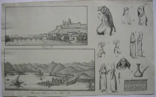 Ansicht Beziers Collioure Hafen Tracht  France Frankreich Inkunabel Lithogr 1818