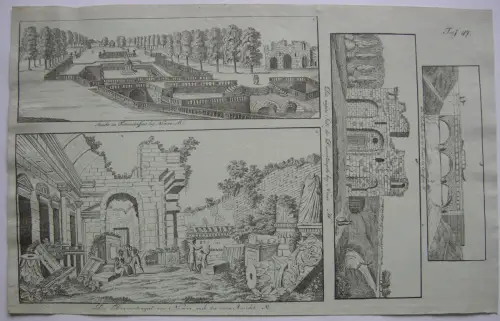 Nimes Fontainebassin Dianentempel France Frankreich Inkunabel Lithogr 1818