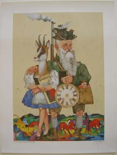 Michael Mathias Prechtl Die Prinzregentenzeit Orig. Offset Plakat 1980 signiert