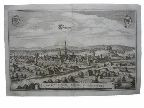 Wangen Allgäu Gesamtansicht Orig Radierung Matthäus Merian 1650 Baden Württember