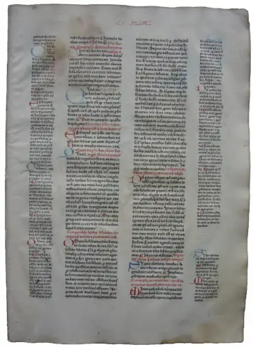 Inkunabelblatt 4 Seiten Gratianus Decretum 1472 Peter Schöffer Mainz Gutenberg