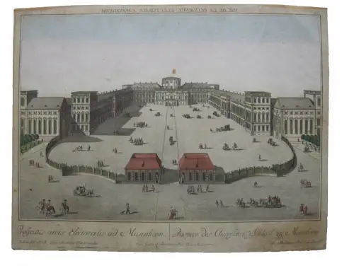 Guckkastenblatt Mannheim Churfürstl Schloss Kupferstich 1750 Probst optical view