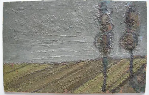 Jean Besnard (? - 1980) Pappeln auf Feld Öl auf Platte um 1960 nicht signiert 