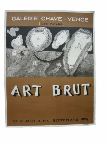 Jacqueline B. (1928) Plakat Art brut Galerie Chave Les images Vence Offset 1959