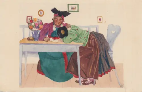 AK Traurige Feldpostnachricht Aquarell ungelaufen ca 1915