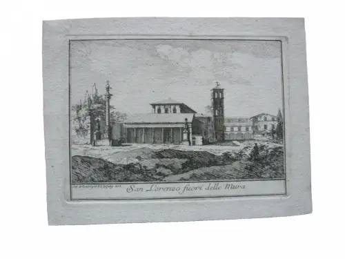 Roma basilica di San Lorenzo fuori le mura Italia Kupferstich I. L. LeGeay 1720