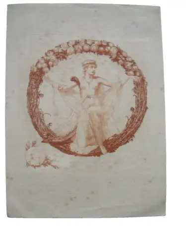 Hans Bastanier (1885-1966) Exlibris für Dr. Lenze weibl. Akt Rosenkranz Brahms