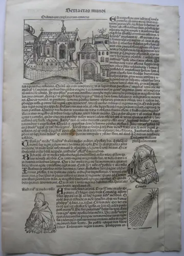 Templerorden Trusianus medicus Komet  Holzschnitt Schedel Weltchronik 1493