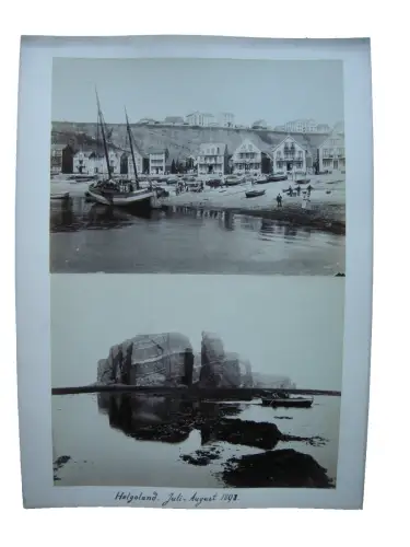 Helgoland Düne 2 Albumin Prints 1898 Helgoland Stadt Hafen