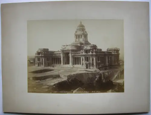 Bruxelles Brüssel Belgien Belge  Palais de Justice 1880 Albumin Vintage Photo