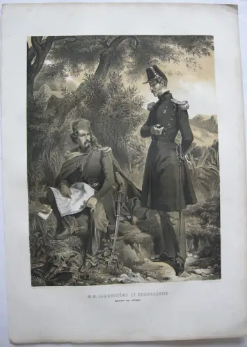 Algerien Algerie Lamoricière Changarnier Guerre Lithografie Philippoteaux 1840  