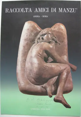 Giacomo Manzu Raccolta Amici di Manzu Orig Plakat 1974 handschr Widmung 