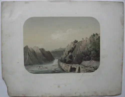 Orsova Eisernes Tor Rumänien Donau Gesamtansicht Orig. Lithographie Begenau 1840