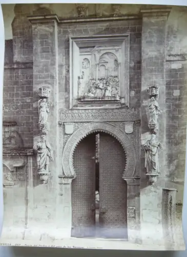 Sevilla Puerta Pardon Patio de los Naranjos Cathedrale 1870 Albumin Jean Laurent