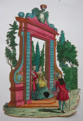 M. Engelbrecht (1684-1756) Scrap Barockes Gartentor kol Kupferst 1740