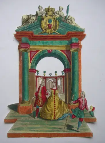 M. Engelbrecht (1684-1756) Scrap Barockes Portal Barocke Figur kol Kupferst 1740