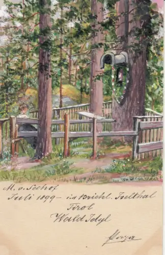 Ak Briehl Iselthal Tirol Orig Aquarell Max von Seehof 1897 Österreich