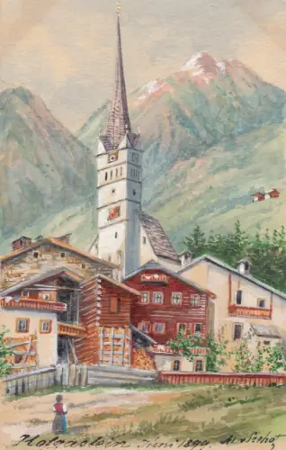 Ak Hofgastein Orig Aquarell Max von Seehof 1899 Österreich