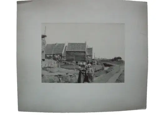 Insel Marken Niderlande Waterland Trachten Albumin Print um 1880 Holland