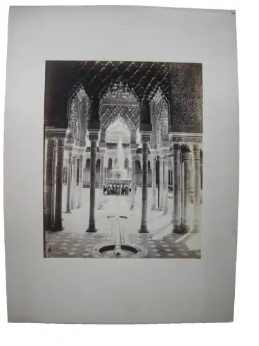 Granada Alhambra Patio de los Leones 1880 Albumin Print España Andalucia