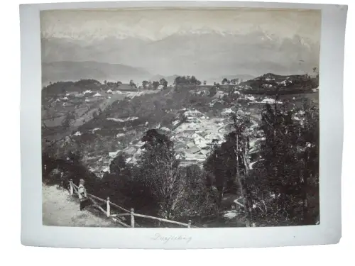 Darjeeling Westbengalen Indien Panorama Albumin Print ca. 1880 Himalaja