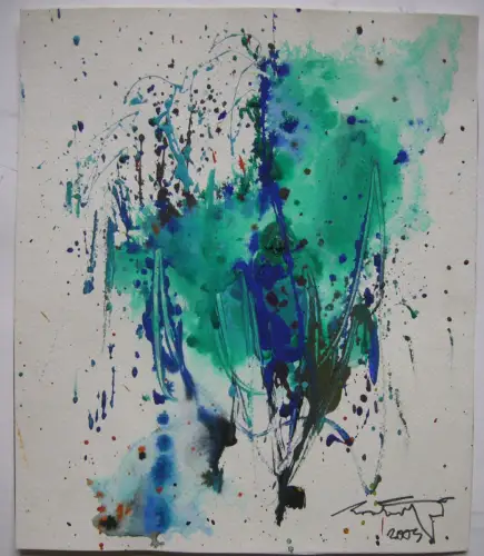 Hans Prähofer (1920-2005) Blumenstilleben Acryl auf Papier 2003 signiert