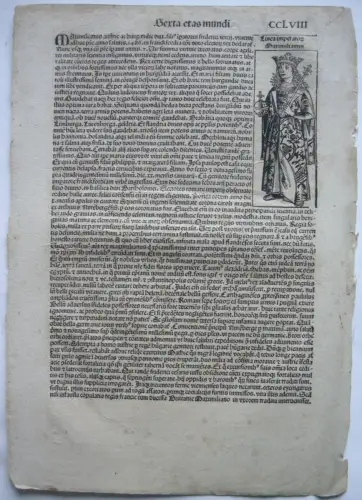 7 Inkunabelblätter zahlreiche Holzschnitte Schedel Weltchronik 1493
