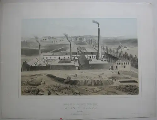 Fabrique Produits chimiques Bruxelles van der Elst Lithografie Canelle ca. 1860