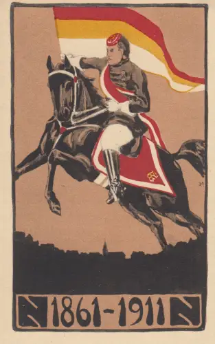AK Studentenverbindung Normannia Tübingen 1861-1911 ungel 1911 Litho